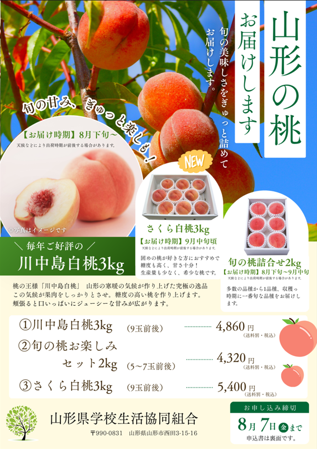 2026年「山形県産もも」のご注文受付中